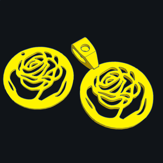 roses bijoux ensemble pendentif boucle d'oreille Rose fleur 3d print model - Mito3D