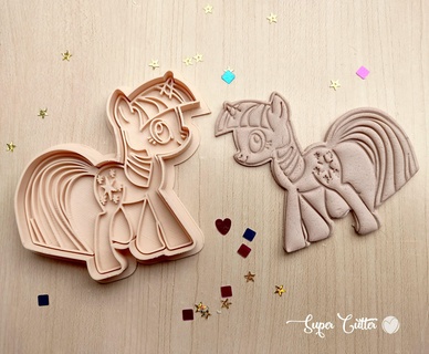 crepúsculo brillar pequeño poni corte sello cortador galletas Pony destellos unicornios 3d print model - Mito3D