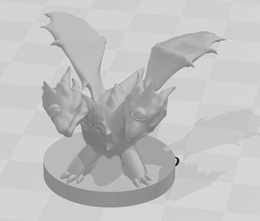 twin headed dragon yugioh donjon dé monstres dit ddm 3d print model - Mito3D