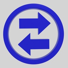 ikiz ok sembolü çeşitli sanat klip yön eğri Özet şekil amblemi sembol diyagramı logo grafik graf 3d print model - Mito3D