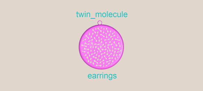 twin molecule earrings earring science funny classy raimoncoding holidays fashion xmas christmas 3d print model - Mito3D