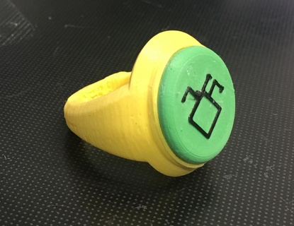gemelo picos búho cueva anillo 3d print model - Mito3D