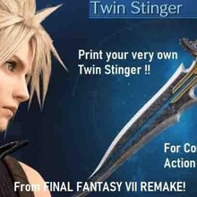 twin stinger final fantasy 7 remake cloud strife sword ff7 ff7r ffvii vii hardedge ultima weapon play arts kai custom cosplay props accessories toy prop 3d print model - Mito3D