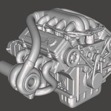 Zwilling Turbo v8 Motor bi Trompete heiß Räder sterben Besetzung 3d print model - Mito3D