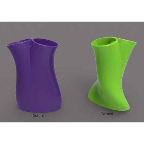 twin vase art 3D print model - Mito3D