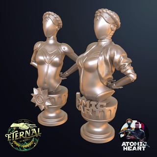 twins left & bust pack - atomic heart eternal Game robot ballerina trophy mundfish 3d print model - Mito3D