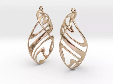 twist earrings gift pending fashion woman accessories jewelry elegant geometric mother's day charm 3d print model - Mito3D
