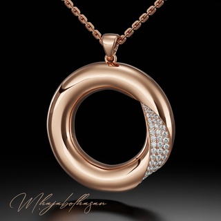 torsion bijoux pendentif bijoux pendentif or bijoux gemme engagement imprimable cadeau Valentin mode Collier bijou bijoux diamant élégant 3d print model - Mito3D