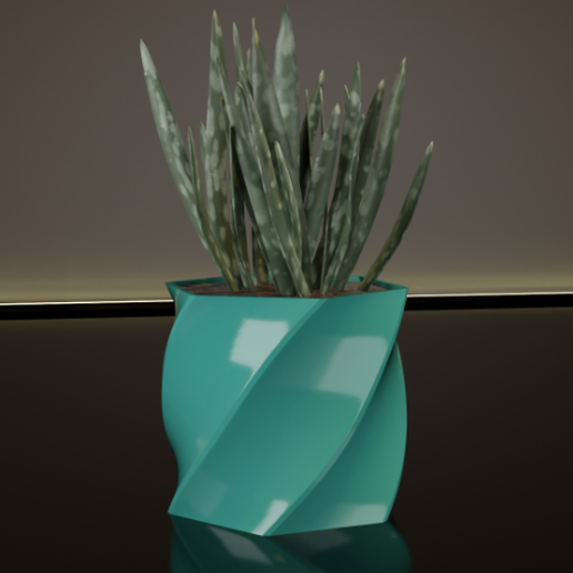 torcere pentola fiore 5 cactus flora foglia cespuglio Casa decoaration deco succulenta vaso calcestruzzo scrivania moderno scifi fioriera crescita arredamento 3D print model - Mito3D