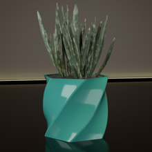 bükülme tencere çiçek 5 kaktüs bitki örtüsü Yaprak çalı ev dekarasyon deko sulu vazo Somut sıra modern bilimkurgu ekici büyüme dekor 3d print model - Mito3D