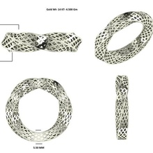 twist anello gioielli aniversario d'oro jewellary argento 3d print model - Mito3D