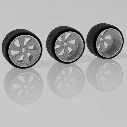 twist wheels 1 24 & 25 scale car modelling 1:24 1:25 3D print model - Mito3D