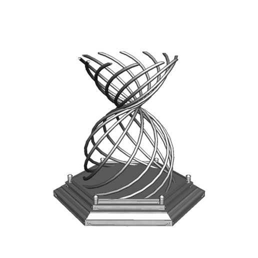 verdrehte krumm Korb Dunk Ringe Kunst Dekoration Spiral Zeichenfolge 3D print model - Mito3D