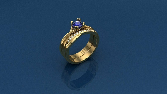 verdrehte Band pflastern Schnitt Ring schick Ringe Schmuck Design Beste Diamant Engagement Hochzeit Gold großartig druckbar wertvoll Mode Saphir leuchtenden Juwel 3d print model - Mito3D