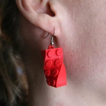 twisted brick jewelry earring earrings 3d print model - Mito3D