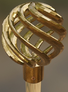 twisted cage staff topper 3d print model - Mito3D