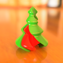 twisted christmas tree ornament vase mode home merry holiday two colors minimalist modern 3d print model - Mito3D