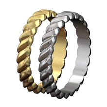 bükülmüş kruvasan saç örgüsü grup 3d Yazdır model takı dalga yüzük düğün nişan düşük profil moda yazdırılabilir altın gümüş mücevher sterlin lüks modern basit örgülü 3d print model - Mito3D