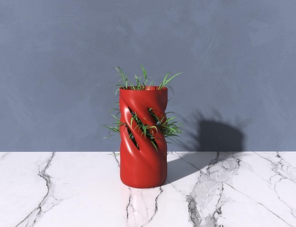 twisted flower pot vase vases home modern design 3d print model - Mito3D