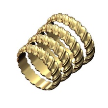 torcido francês fronteira banda Tamanho 6 7 8 9 3d impressão modelo joalheria anel moda imprimível ouro prata jóias esterlina trança trançado corda fio onda 3d print model - Mito3D