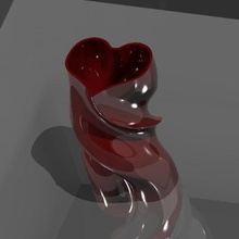 retorcido corazón florero 3d print model - Mito3D