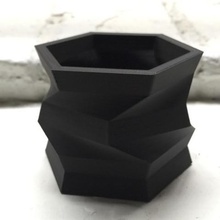 twisted hexagon vessel home geometric airplant math art design decor pot 3d print model - Mito3D