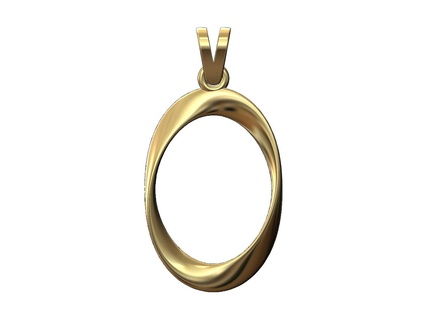 twisted hoop pendant bail 3d print model oval halo braided twist simple geometric jewelry jewellery loop minimalist gold silver printable fashion necklace 3d print model - Mito3D