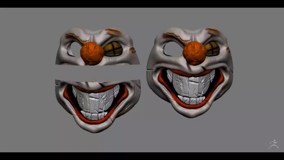 retorcido metal dulce diente máscara asesino payaso ps estación juegos 3d print model - Mito3D