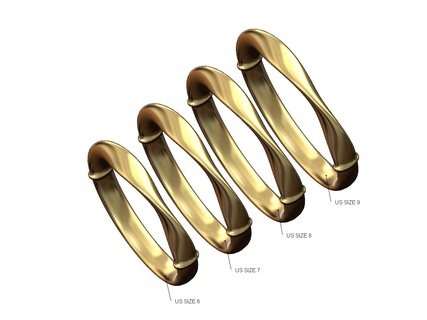 twisted oval section stacker band us sizes 6to9 3d print model twist braided ring jewelry printable gold silver braid rope wire stackable thin fashion simple minimalist 3d print model - Mito3D