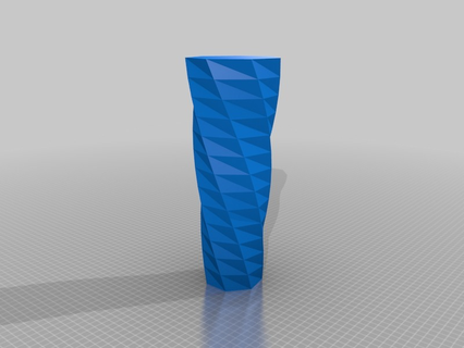 twisted polygon vase 7 sides 300mm tall Home customized containers 3d print model - Mito3D