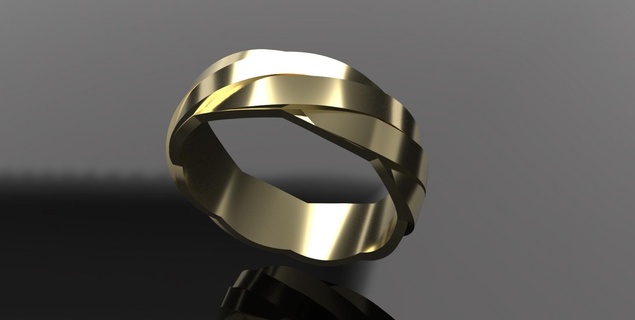 retorcido anillo joyería joya giro Boda 3d print model - Mito3D