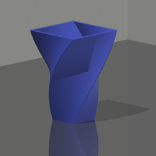 torcido quadrado vaso Largo boca 3d print model - Mito3D