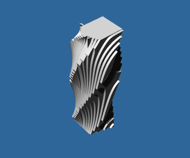 twisted tower sectioned x architecture earwigs structural abstract 3d print model - Mito3D