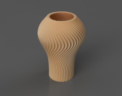 torcido vaso luminária lampara espiralizada arte tabela espiral fusão 360 3d print model - Mito3D