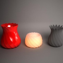 burgulu vazo tealight tutucu ev 3d print model - Mito3D