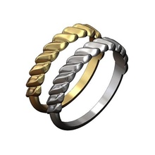 twisted wave pattern band 3d print model jewelry braid ring croissant wedding engagement lowprofile fashion printable gold silver jewellery sterling luxury modern simple braided rope rings 3d print model - Mito3D