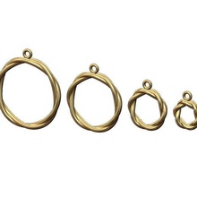 contorto filo cerchio pendente fascino 3d Stampa modello gioielleria stampabile oro argento collana corda braccialetto ornamento torcere vintag intrecciato sterlina 3d print model - Mito3D