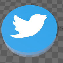 Twitter social rede logotipo arte poster negócio 3d print model - Mito3D