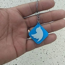 twitter keychain key ring 3d print model - Mito3D