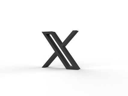 Twitter logotipo elon almíscar tampo mesa 3d placa escrivaninha 3d print model - Mito3D