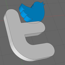 logotipo de twitter art 3d print model - Mito3D