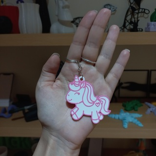two-colored unicorn - key chain Jewelry keychain uni bicolor dual ring 3d print model - Mito3D