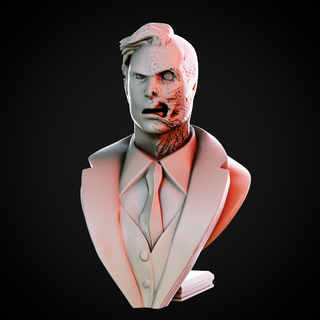 two face batman Arkham art bande dessinée video game Jeu Xbox dc méchant joker sculpture buste figure 3d print model - Mito3D