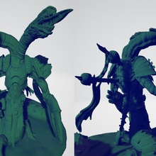 deux têtes démoniaque héritier art chaos le démon les démons grimdark avenir l'hérésie hérétique miniature monstre prince serpent la serpentine wargaming modèles 3d print model - Mito3D