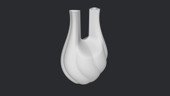 two hearted vaso vidro decorativo casal corações coração 3d print model - Mito3D