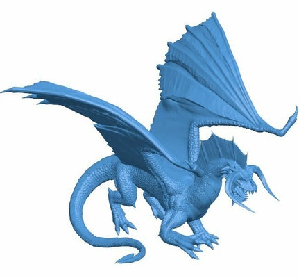 two horned dragão ataca on presa 3d modelo 3d print model - Mito3D