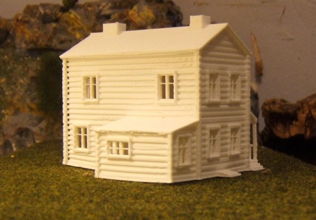 two storey casa fazenda versão 2 Fazenda cobrir bainha diorama escala n construção 3d print model - Mito3D