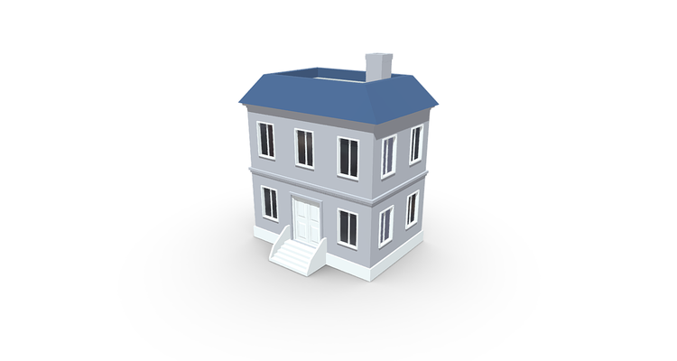 two-story house building city city-assets game game-assets toy-art places city-props cityscene architecture poly home toy houses apartment hotel motel showroom store 3d print model - Mito3D