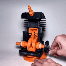two stroke motor modelo artilugio Ingenieria mecanismo mecánica educativo educación aprendizaje cilindro pistón cigüeñal 3d print model - Mito3D