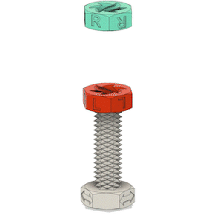 two-way screw & nut gadget bolt toy 3d print model - Mito3D